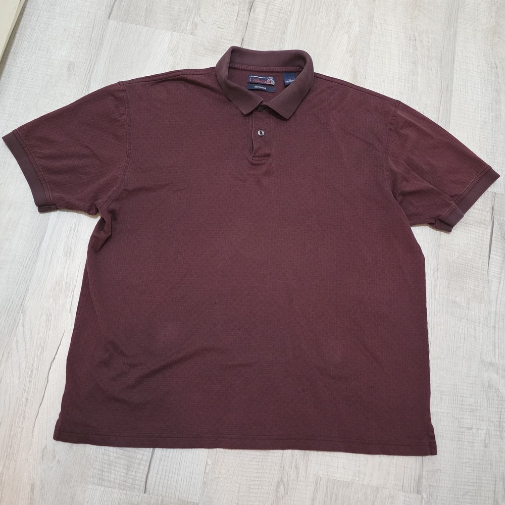 Roundtree & Yorke Collection Men's Mercerized Cotton‎ Polo Shirt XL Burgundy